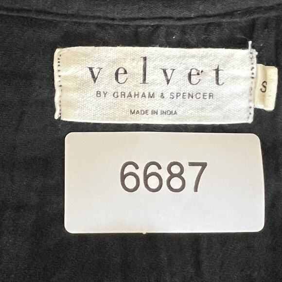 Velvet By Graham & Spencer Blouse Women's Size Small Embroidered V Neck Boho - Picture 13 of 13